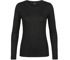 Bergson HARPA | Damen Merino Langarm T-Shirt,  Rundhals, klassischer Schnitt, atmungsaktiv - schwarz