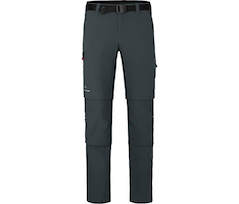 Bergson QUEENSLAND Doppel Zipp-Off mit T-ZIPP | Herren Wanderhose,  vielseitig, pflegeleicht - dunkel grau