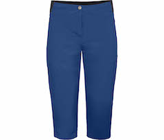 Bergson AALBORG Vario Capri | Damen 3/4 Wanderhose,  recycelt, elastisch, sportlich,  - blau