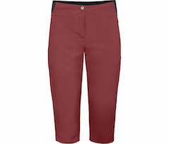 Bergson AALBORG Vario Capri | Damen 3/4 Wanderhose,  recycelt, elastisch, sportlich,  - rot braun