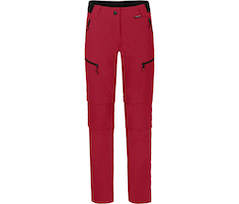 Bergson PORI Doppel Zipp-Off mit T-ZIPP | Damen Wanderhose,  robust elastisch - rot