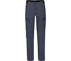 Bergson PORI Doppel Zipp-Off mit T-ZIPP | Damen Wanderhose,  robust elastisch - grau/blau