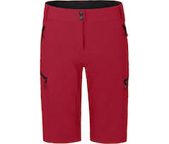 Bergson VINA Bermuda | Damen 2in1 Radshorts \(mit gepolsterter Innenhose\),  robust, elastisch - rot