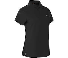 Bergson SHONA | Damen Polo-Shirt,  Rei�verschluss, schnelltrocknend, Pique - schwarz