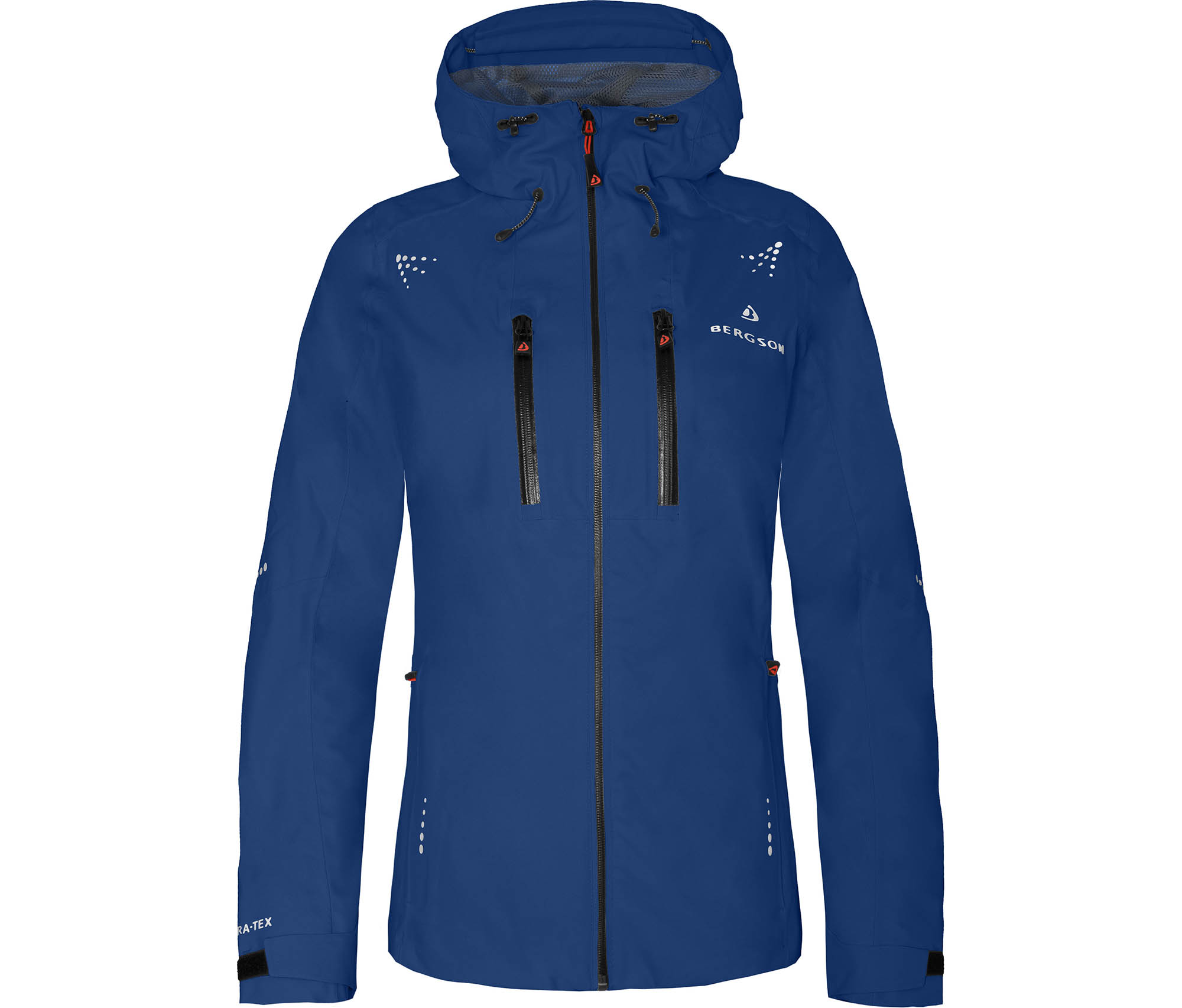 Bergson LEKNES Damen Regenjacke, recycelt, Netzfutter, 20000 mm Wassersäule blau
