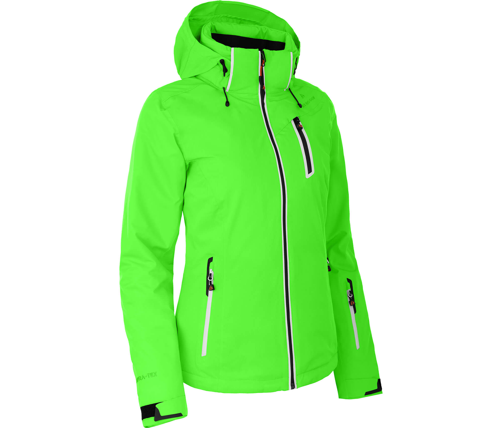 Bergson NICE | Damen - Wassersäule Outdoorbekleidung Skijacke, mm und --> grün Gecko 20000 wattiert, Skibekleidung